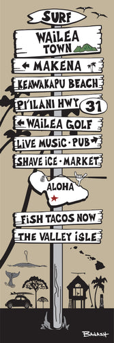 WAILEA TOWN ~ SIGN POST ~ 1:3