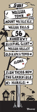 Load image into Gallery viewer, WAILUA TOWN ~ KUHIO HWY 56 ~ KAUA&#39;I ~ SIGN POST ~ 8x24