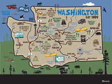 Load image into Gallery viewer, WASHINGTON STATE ~ DESTINATIONS MAP ~ 3:4