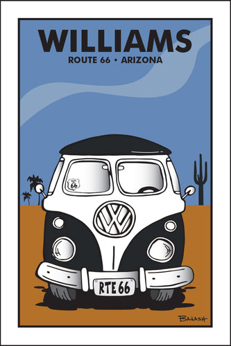 WILLIAMS ~ ROUTE 66 ~ ARIZONA ~ SIMPLE DESERT BUS GRILL ~ 12x18