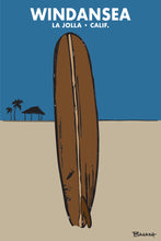 Load image into Gallery viewer, WINDANSEA ~ LA JOLLA ~ CALIF. ~ VINTAGE LONGBOARD ~ SAND ~ INDIGO SKY ~ 2:3