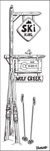 Load image into Gallery viewer, WOLF CREEK ~ MOUNTAIN ~ SIGN POST ~ VINTAGE SKI XING ~ 1:3