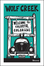 Load image into Gallery viewer, WOLF CREEK ~ SKI MOUNTAIN ~ COLORADO WELCOME SIGN ~ SKI BUG GRILL ~ 2:3