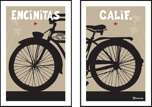 ENCINITAS ~ CALIF. ~ AUTOCYCLE ~ PALMS ~ DIPTYCH ~ 2:3