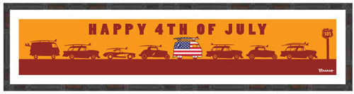 CALIFORNIA ~ HAPPY 4TH OF JULY ~ SURF RIDES ~ 8x36