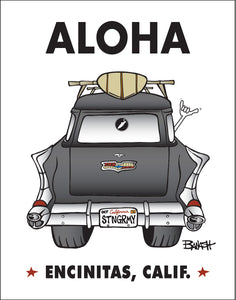 ALOHA ~ ENCINITAS ~ SURF CHEVY WAGON TAIL ~ 16x20