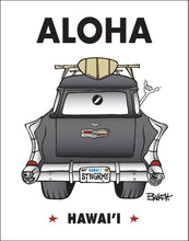 Load image into Gallery viewer, ALOHA ~ HAWAII ~ CHEVY WAGON TAIL FINS ~ 16x20