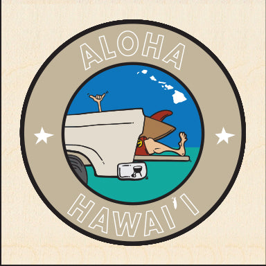 ALOHA ~ HAWAII ~ TAILGATE SURF GREM ~ 6x6
