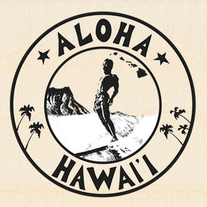ALOHA ~ HAWAII ~ WAIKIKI BEACH RIDER ~ 6x6