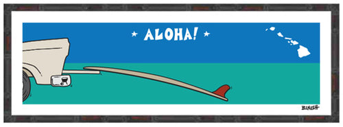 ALOHA ~ TAILGATE SURFBOARD ~ HAWAII ~ 8x24