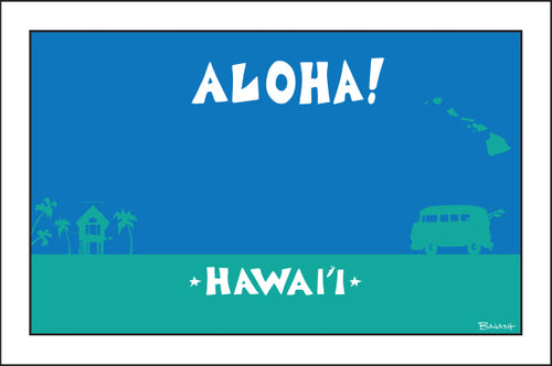 HAWAII ~ ALOHA ~ SURF BUS ~ SURF HUT ~ 12x18