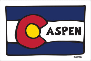 ASPEN ~ COLORADO FLAG ~ LOOSE ~ 12x18