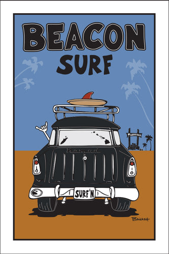 BEACON SURF ~ SURF NOMAD TAIL ~ LEUCADIA SIGN POST ~ SAND LINES ~ 12x18