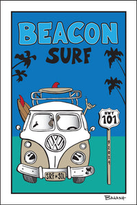 BEACON SURF ~ SURF VW BUS GRILL ~ 12x18