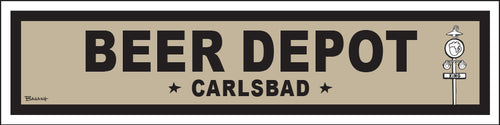 BEER DEPOT ~ CARLSBAD ~ RR XING ~ OLD WEST ~ 6x24