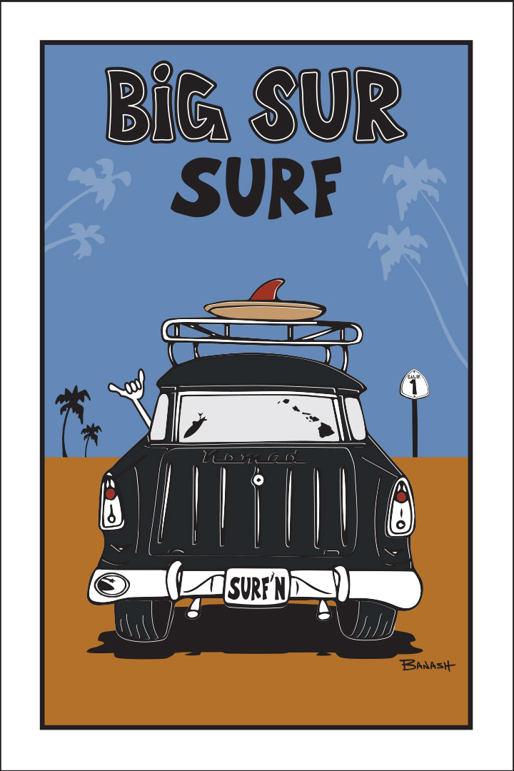 BIG SUR ~ SURF NOMAD TAIL ~ SAND LINES ~ 12x18