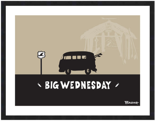 BIG WEDNESDAY ~ SAN ONOFRE ~ SURF BUS ~ OLD MANS SHACK ~ 16x20
