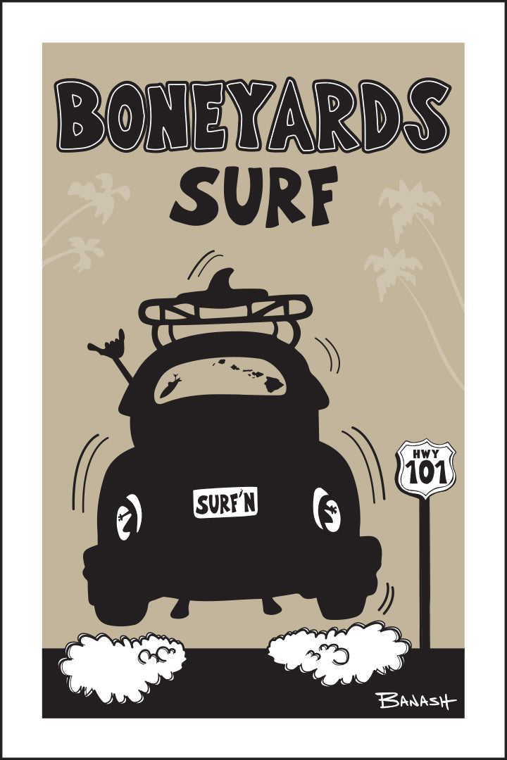 BONEYARDS ~ ENCINITAS ~ SURF BUG TAIL AIR ~ 12x18