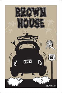 BROWN HOUSE ~ SURF BUG TAIL AIR ~ 12x18