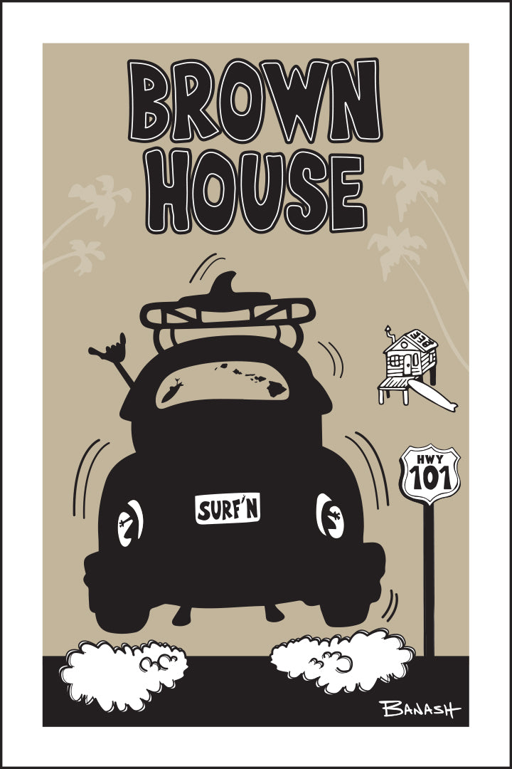 BROWN HOUSE ~ SURF BUG TAIL AIR ~ 12x18