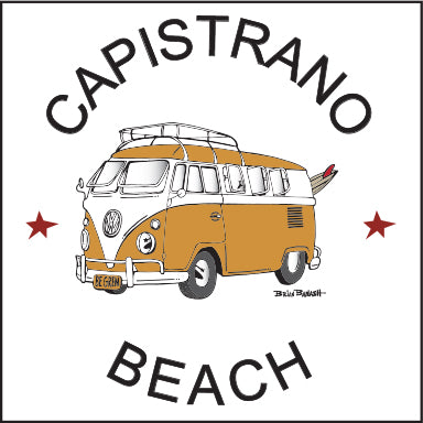 CAPISTRANO BEACH ~ CALIF STYLE BUS ~ 12x12