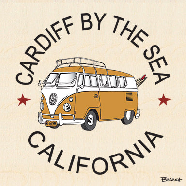 CARDIFF BY THE SEA ~ CALIF STYLE BUS ~ TOWN ~ 6x6