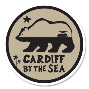CARDIFF BY THE SEA ~ CALIF BEAR ~ SURF BUG ~ STICKER ~ 3