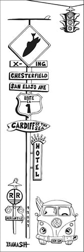 CARDIFF BY THE SEA ~ CROSSROADS ~ SURF XING ~ 8x24