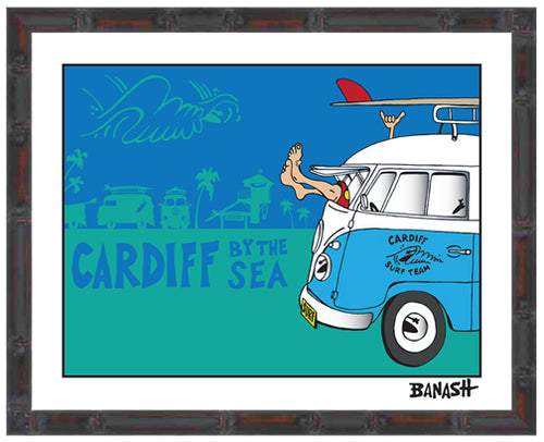CARDIFF BY THE SEA ~ GREM 10 ~ SURF RIDES ~ 16x20