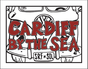 CARDIFF BY THE SEA ~ SURF BUS GRILL BUMPER ~ 16x20