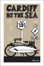 Load image into Gallery viewer, CARDIFF BY THE SEA ~ AUTOCYCLE ~ SURFBOARD ~ 12x18
