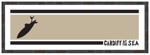 CARDIFF BY THE SEA ~ STONE GREMMY LOGO ~ COMP STRIPES ~ 8x24