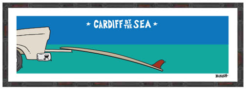 CARDIFF BY THE SEA ~ TAILGATE SURFBOARD ~ 8x24