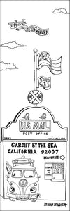 CARDIFF BY THE SEA ~ UNITED STATES POST OFFICE ~ US MAIL ~ 8x24