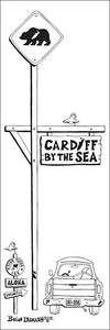CARDIFF BY THE SEA ~ CALIF BEAR ~ SURF XING ~ 8x24