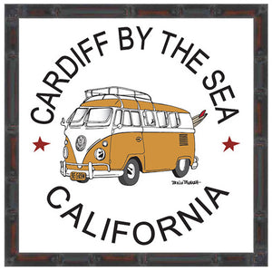 CARDIFF BY THE SEA ~ CALIF STYLE BUS ~ 12x12