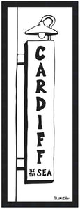 TOWN SIGN ~ CARDIFF BY THE SEA ~ 8x24