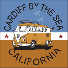 Load image into Gallery viewer, CARDIFF BY THE SEA ~ CALIF STYLE BUS ~ SAND LINES ~ 12x12