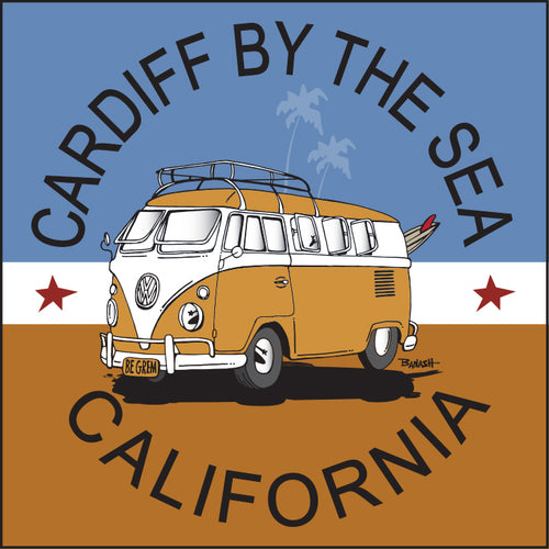 CARDIFF BY THE SEA ~ CALIF STYLE BUS ~ SAND LINES ~ 12x12