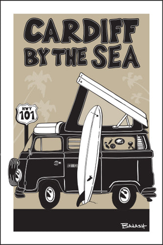 CARDIFF BY THE SEA ~ SURF CAMPER BUS ~ 12x18