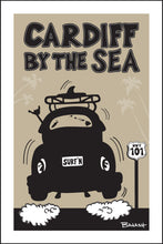 Load image into Gallery viewer, CARDIFF BY THE SEA ~ SURF BUG TAIL AIR ~ BLACK N TAN ~ 12x18