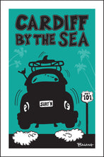 Load image into Gallery viewer, CARDIFF BY THE SEA ~ SURF BUG TAIL AIR ~ BLACK N TAN ~ 12x18