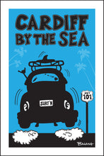 Load image into Gallery viewer, CARDIFF BY THE SEA ~ SURF BUG TAIL AIR ~ BLACK N TAN ~ 12x18