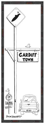 CARDIFF TOWN ~ TOWN SURF XING ~ CARDIFF BY THE SEA ~ 8x24