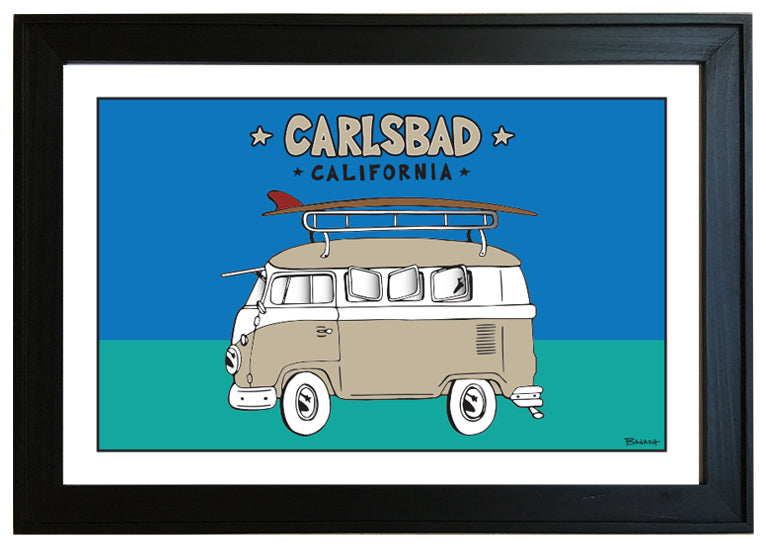 CARLSBAD ~ CALIF STYLE SURF BUS ~ 12x18