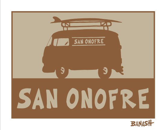 SAN ONOFRE ~ CATCH SAND ~ SURF BUS ~ 16x20