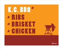 Load image into Gallery viewer, KANSAS CITY ~ CATCH A GRILL ~ KC BBQ ~ RIBS BRISKET CHICKEN ~ 12x16