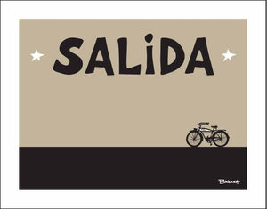 SALIDA ~ CATCH A RIDE ~ BLACK N TAN ~ BIRCH WOOD PRINT ~ 11x14