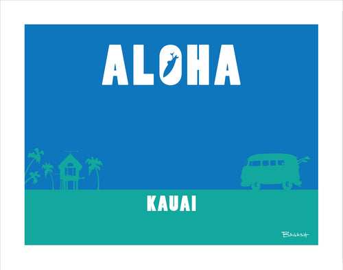 KAUAI ~ ALOHA ~ SURF HUT ~ 8x24