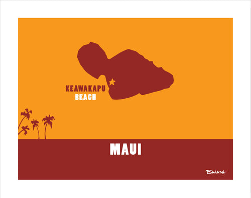 MAUI ~ CATCH A SURF ~ ISLAND ~ KEAWAKAPU BEACH ~ PRINT ~ 11x14